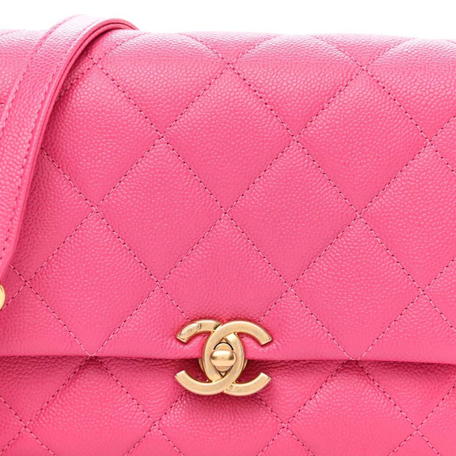 Chanel Shiny Caviar Quilted Small Chain Melody Flap Dark Pink 8 of 11