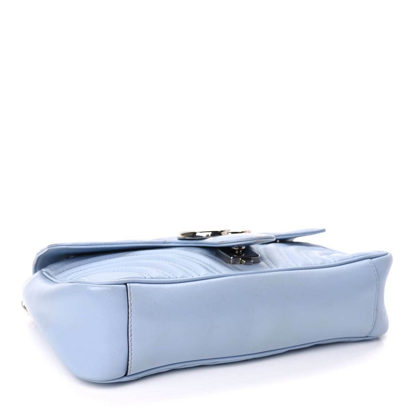 Calfskin Matelasse Small GG Marmont Shoulder Bag Porcelain Light Blue