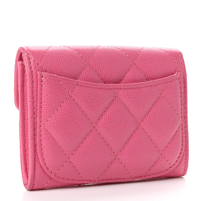 Chanel Caviar Quilted Flap Card Holder Wallet Pink 2 of 4