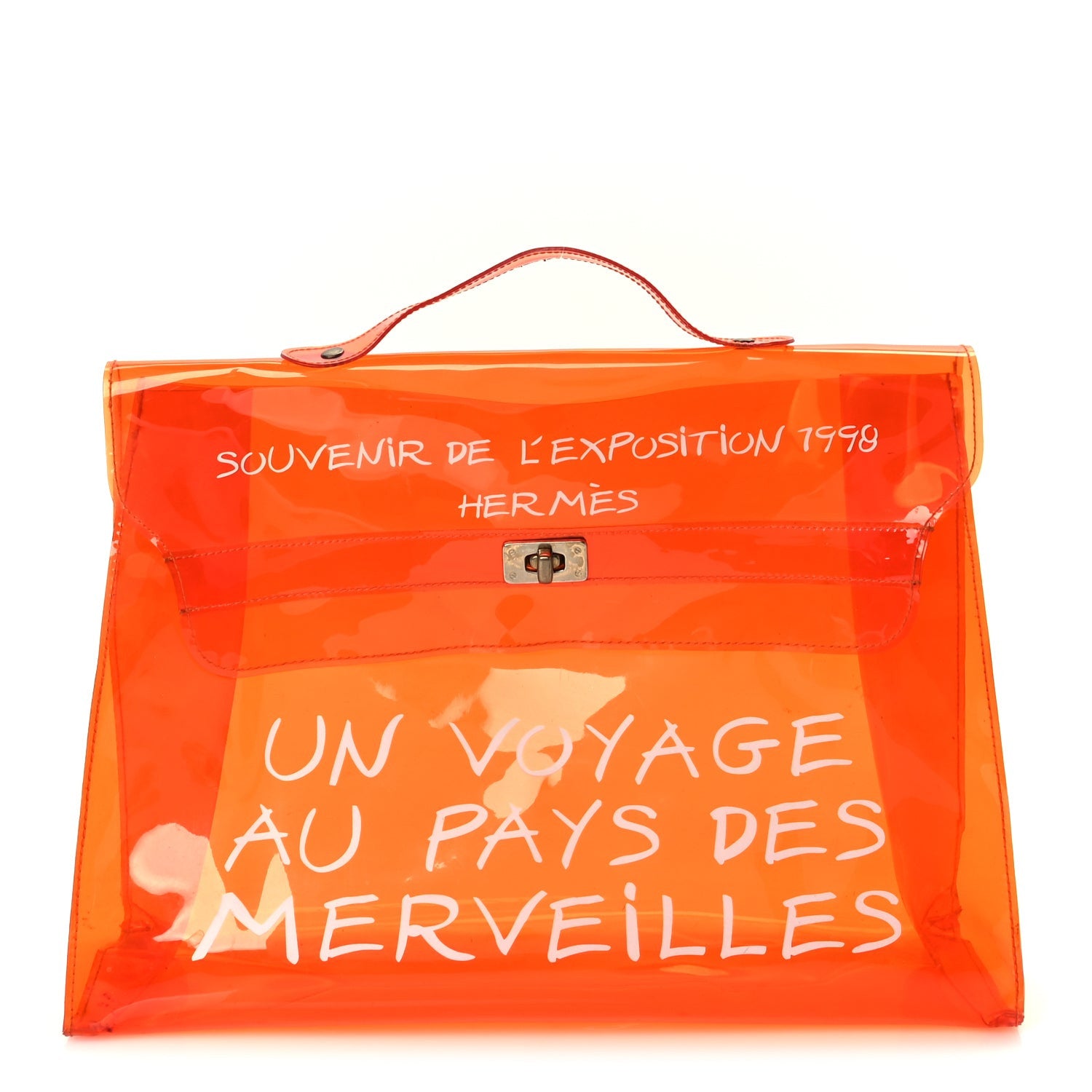 Hermes Vinyl Souvenir De L'Exposition Kelly  Orange 1 of 8