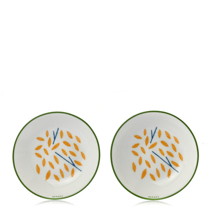 Hermes Porcelain Walk In The Garden Soy Dish Set of 2 1 of 8