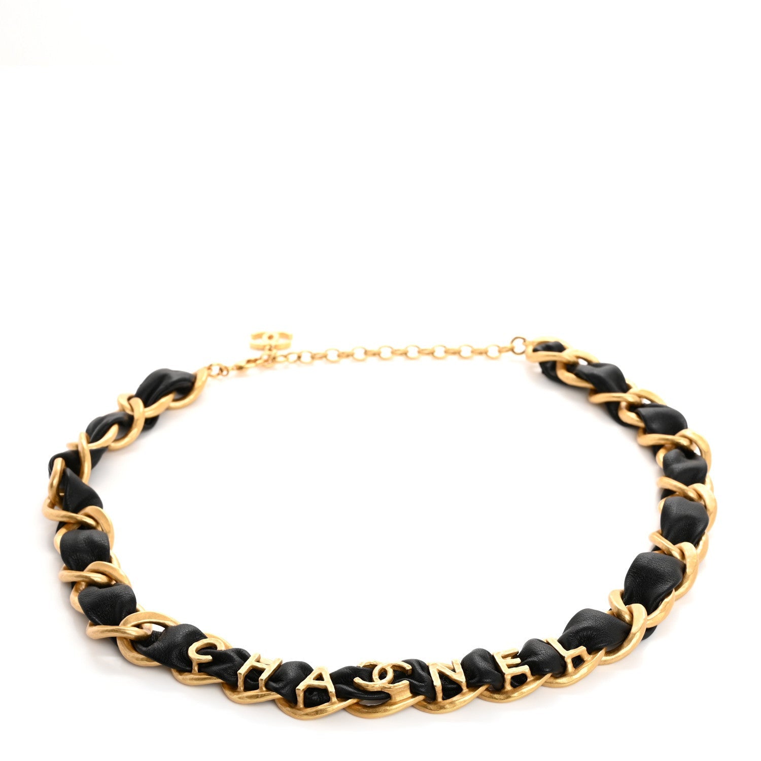 Chanel Calfskin Woven 90s Icon CC Belt 65 Black 1 of 5