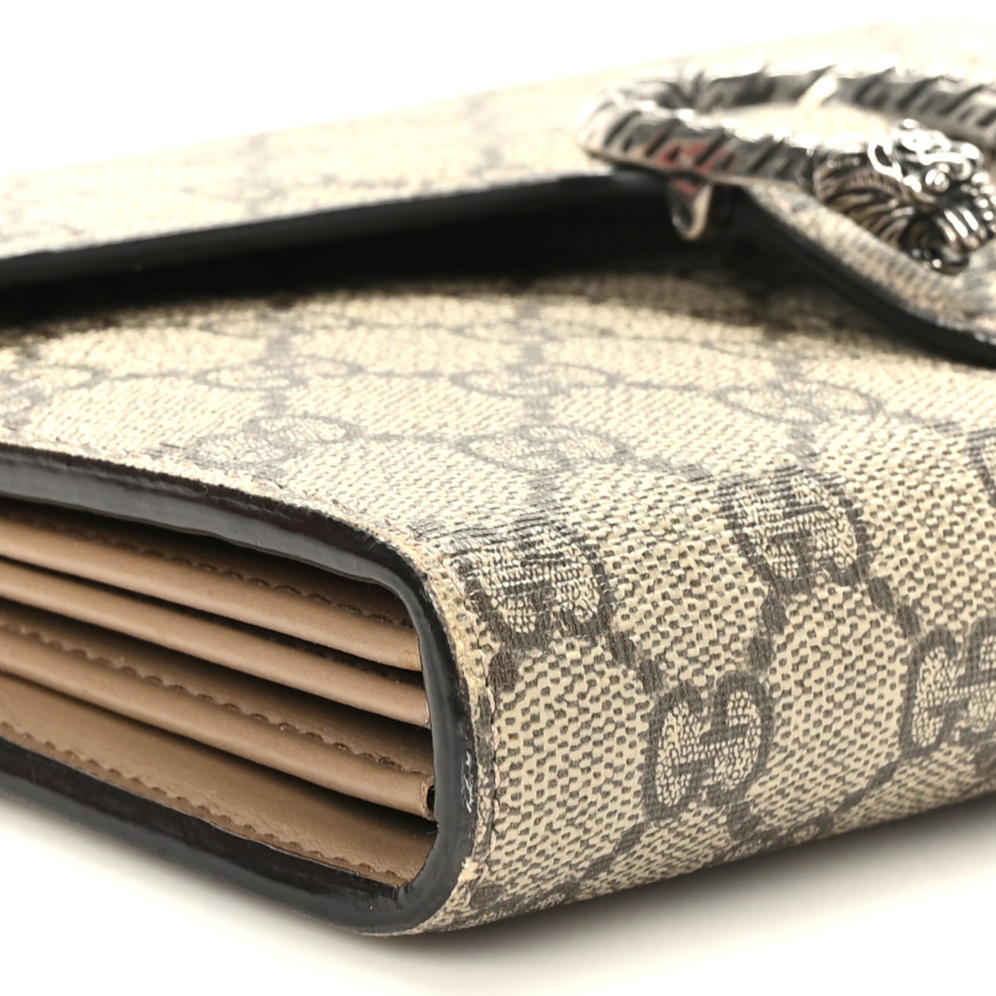 GG Supreme Monogram Mini Dionysus Chain Wallet Beige Taupe