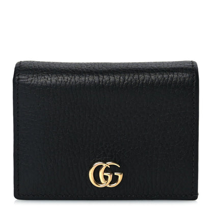 Gucci Pebbled Calfskin GG Marmont Card Case Black 1 of 7
