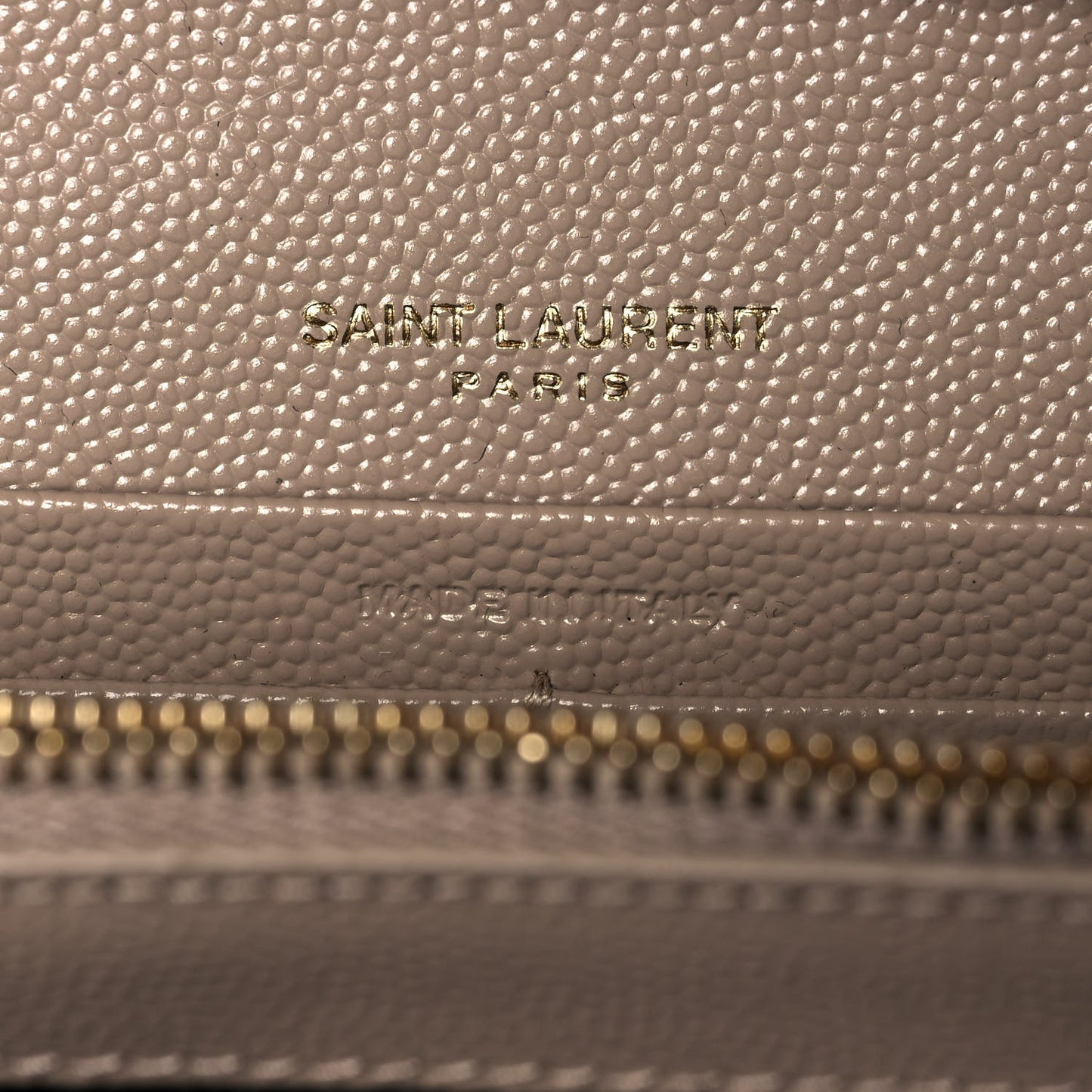 Grain De Poudre Matelasse Chevron Monogram Chain Wallet Deep Beige