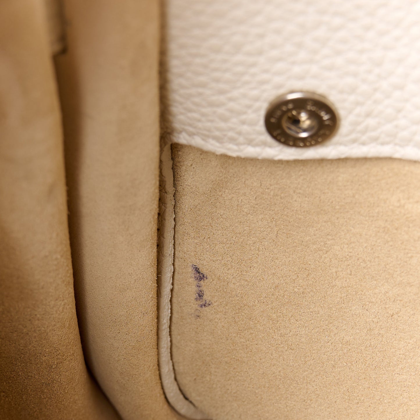 Grained Calfskin Baby Supple Sac De Jour White