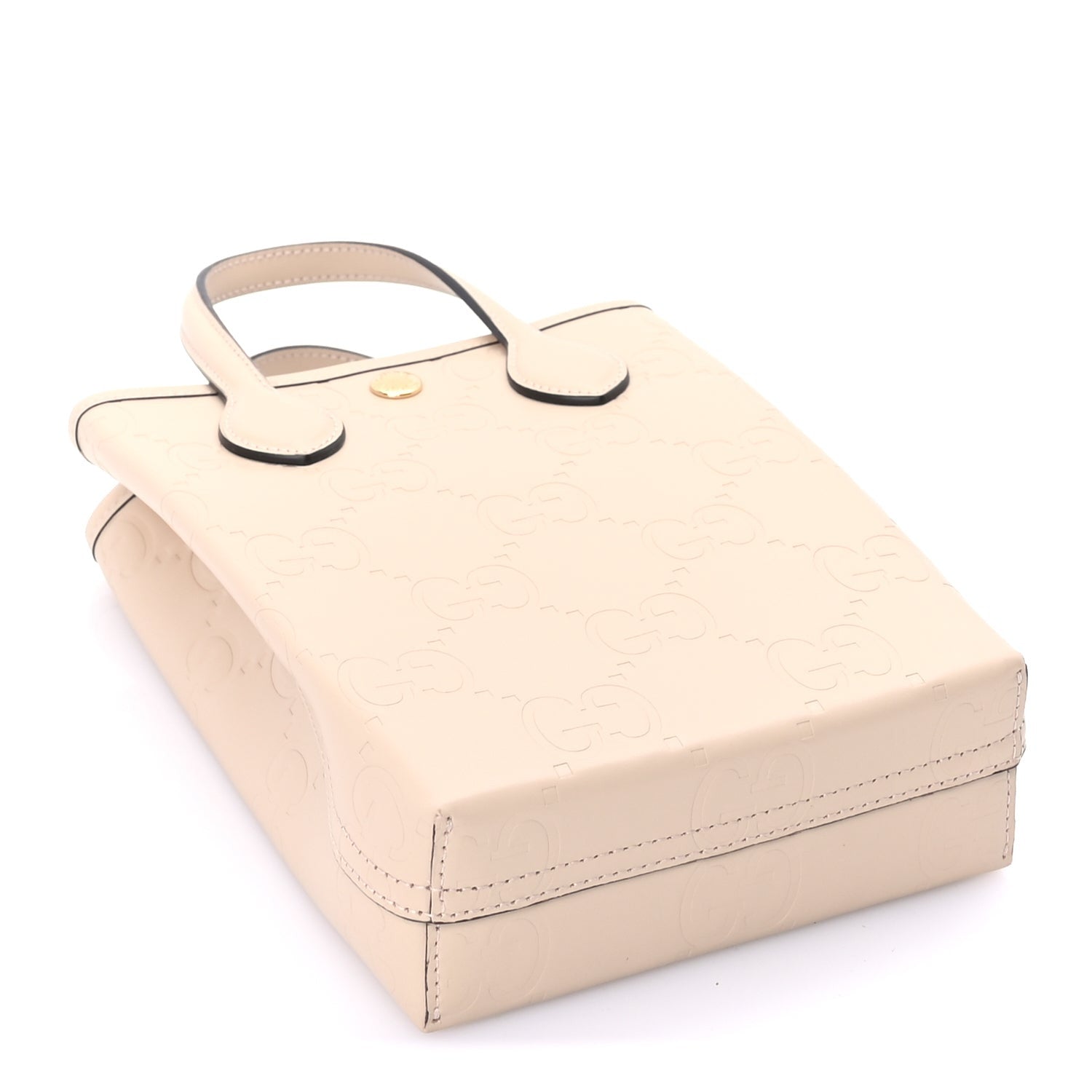 Gucci Gilbert Calfskin Jumbo GG Embossed Mini Tote Bag  Beige 3 of 7