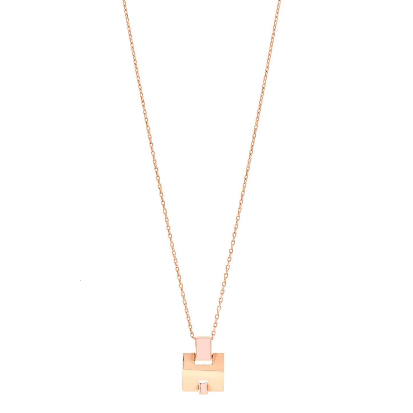 Rose Gold Plated Lacquered Eileen Pendant Necklace Rose Dragee