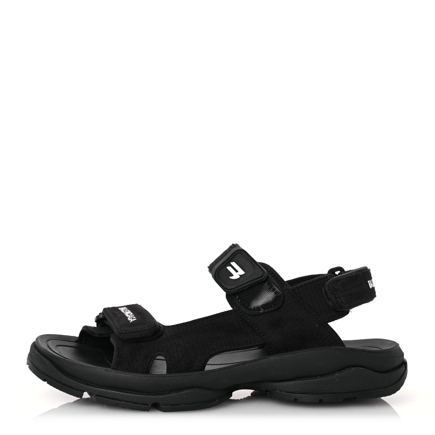 Balenciaga Recycled Casual Nylon Womens Tourist Sandals 39 Black 1 of 10