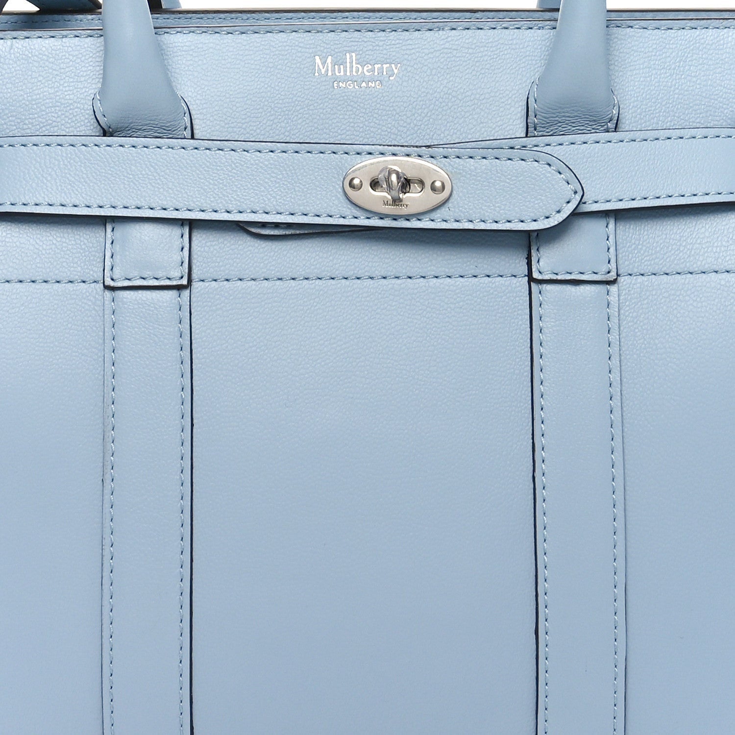 Mulberry Micro Classic Grain Mini Zipped Bayswater Poplin Blue 7 of 7