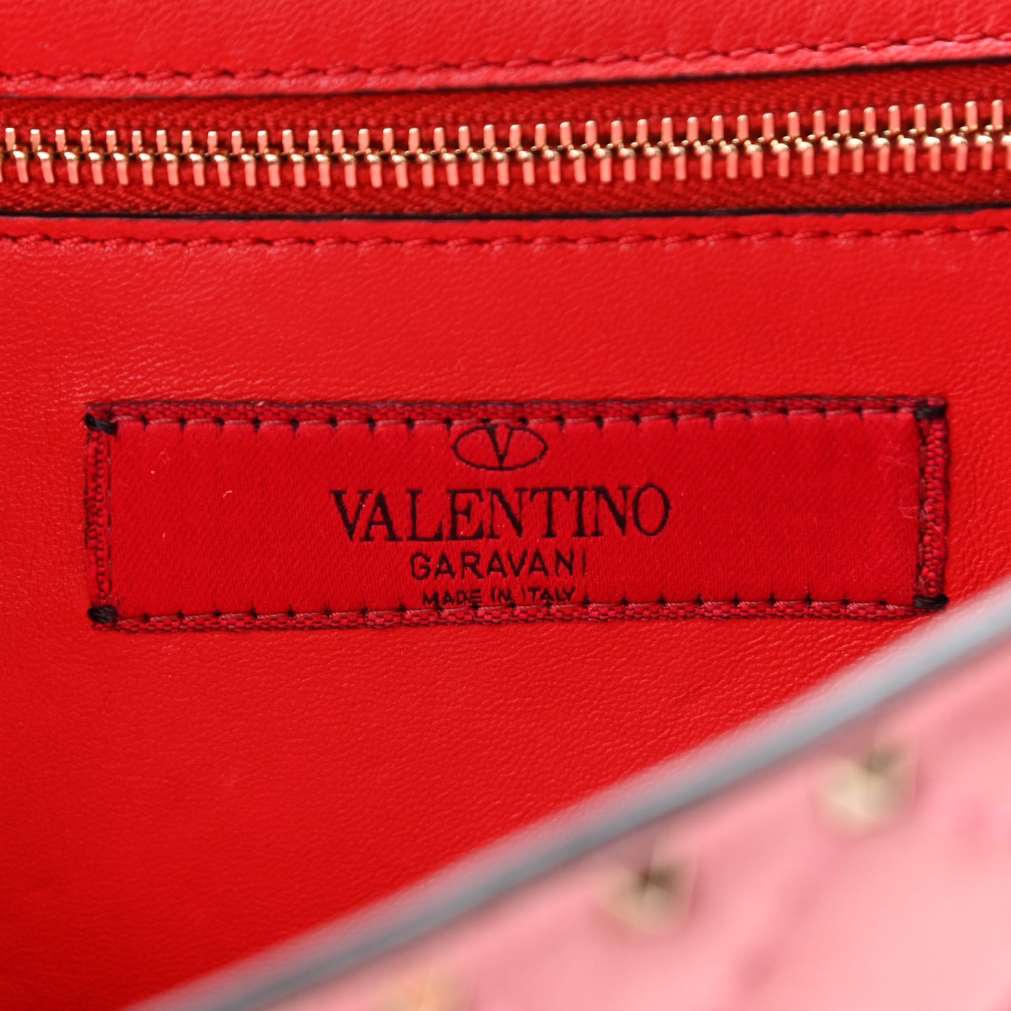 Suede Rockstud Spike Wallet on Chain Paradise Rose