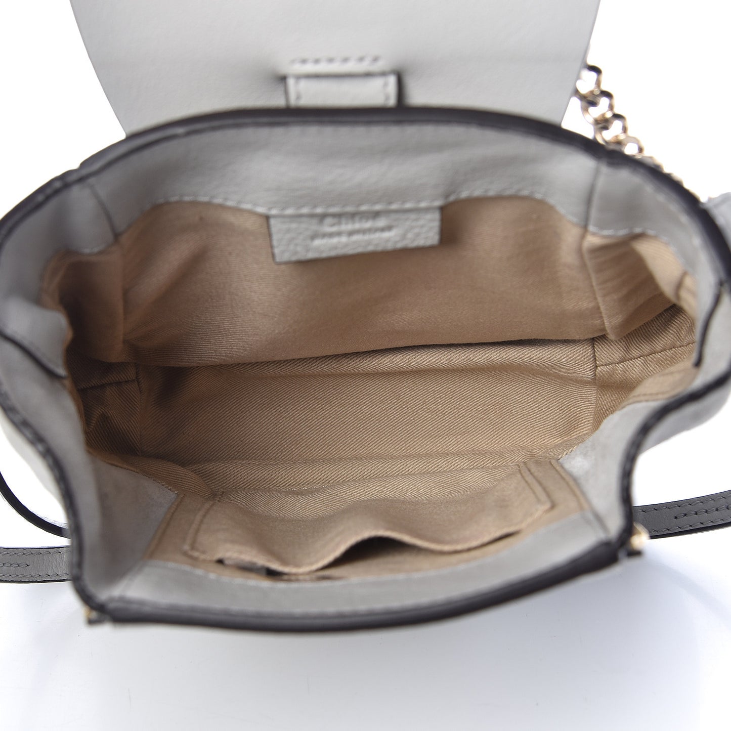 Suede Calfskin Mini Faye Backpack Airy Grey