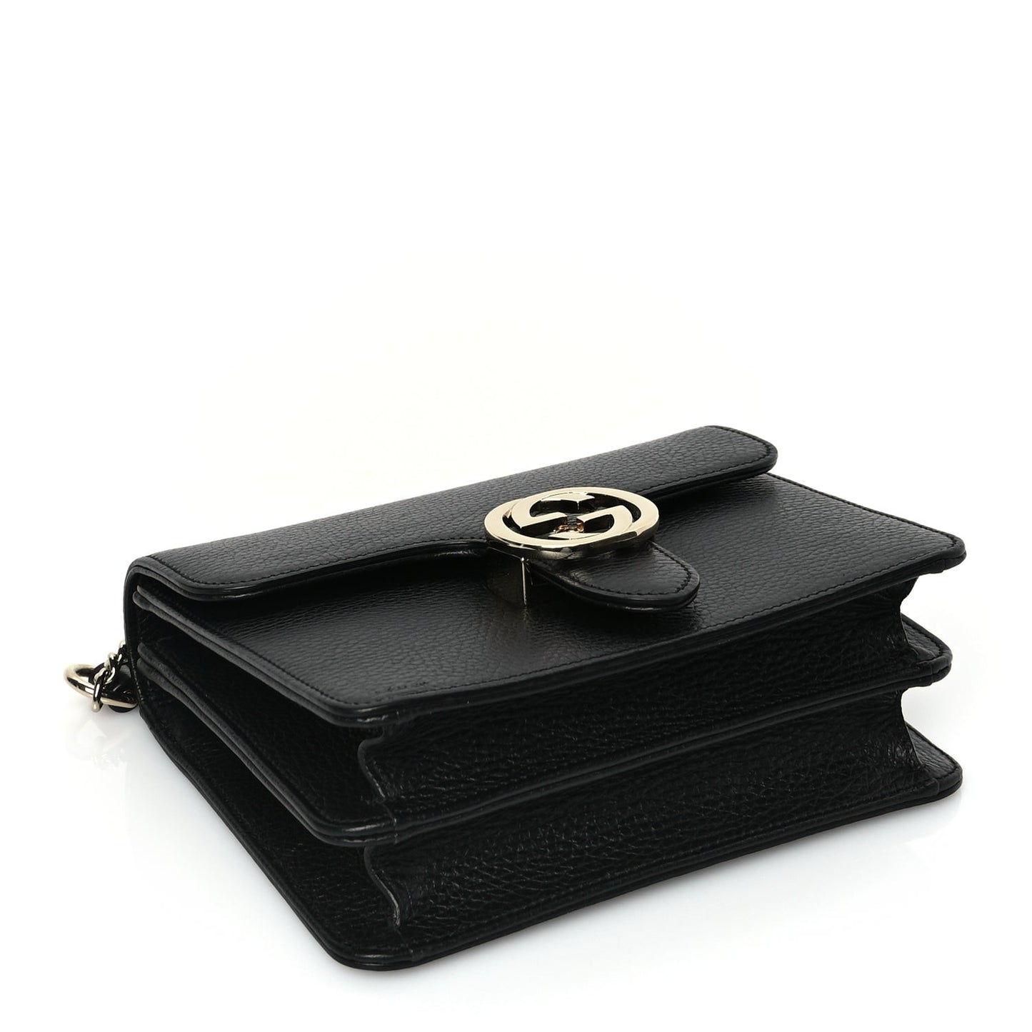 Dollar Calfskin Small Interlocking G Shoulder Bag Black