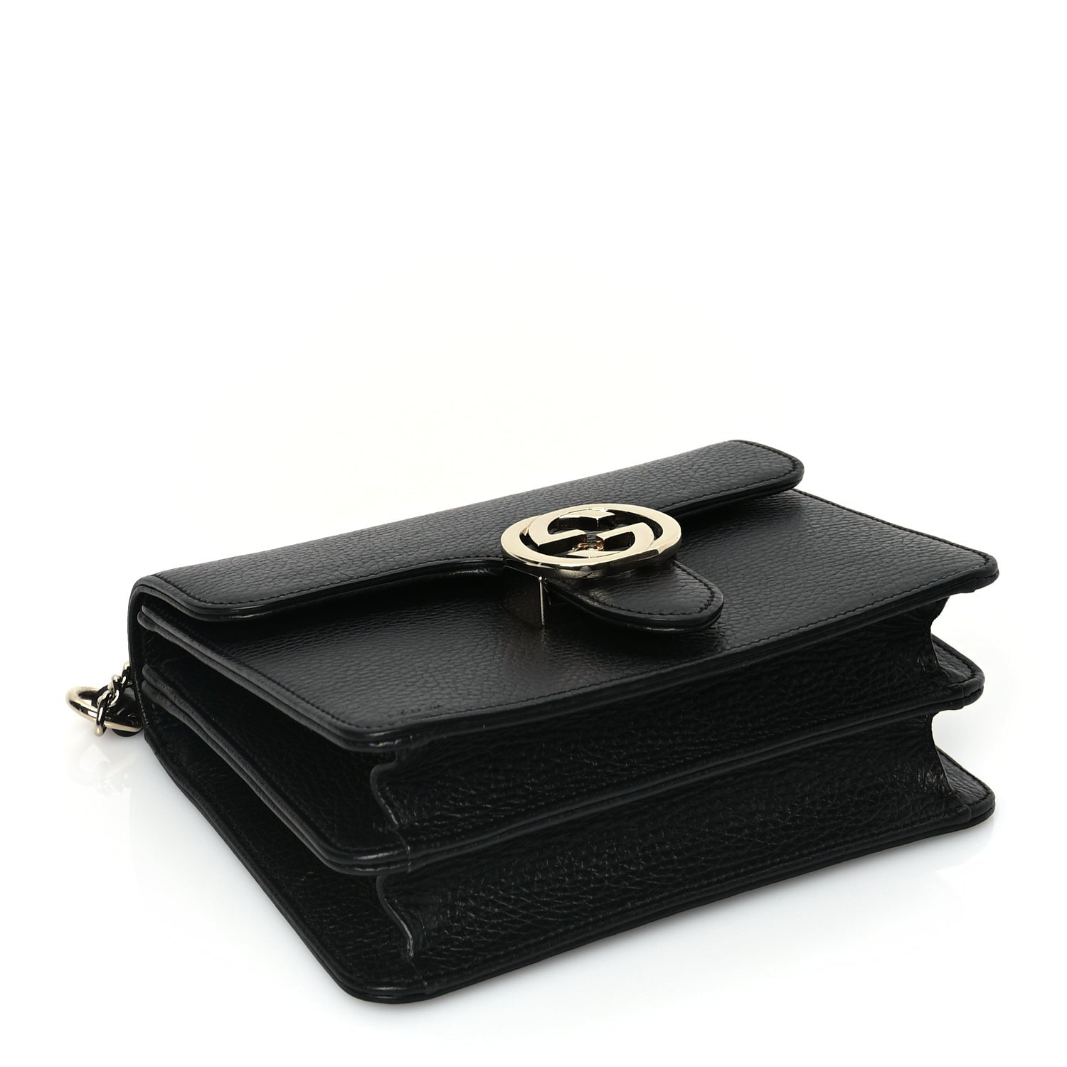 Gucci Dollar Calfskin Small Interlocking G Shoulder Bag Black 3 of 8