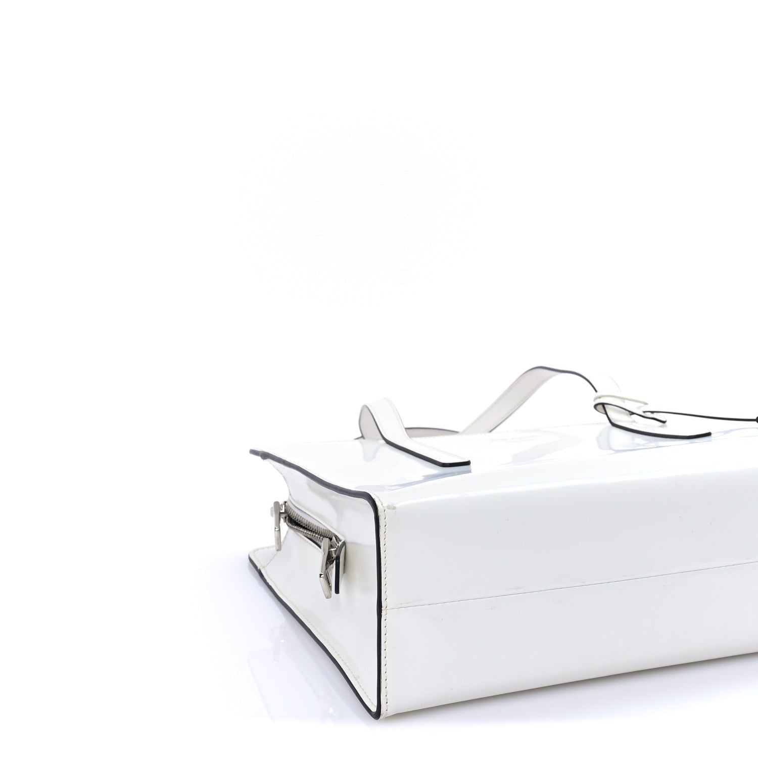 Prada Spazzolato Medium Re-Edition 1995 Double Handle Handbag White 7 of 7