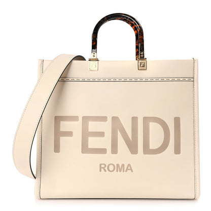 Fendi Vitello King Plexiglass Medium  Sunshine Shopper Tote White Ice 1 of 8