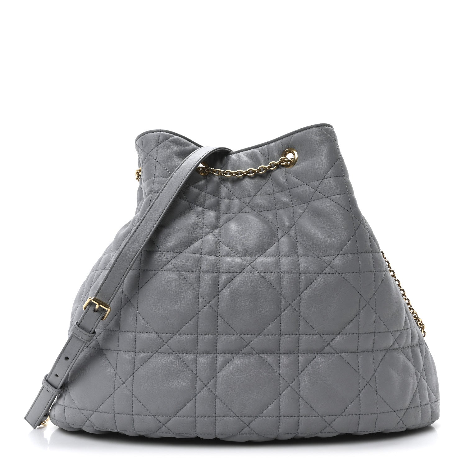 Christian Dior Lambskin Supple Macrocannage Ammi Bag Grey 1 of 9