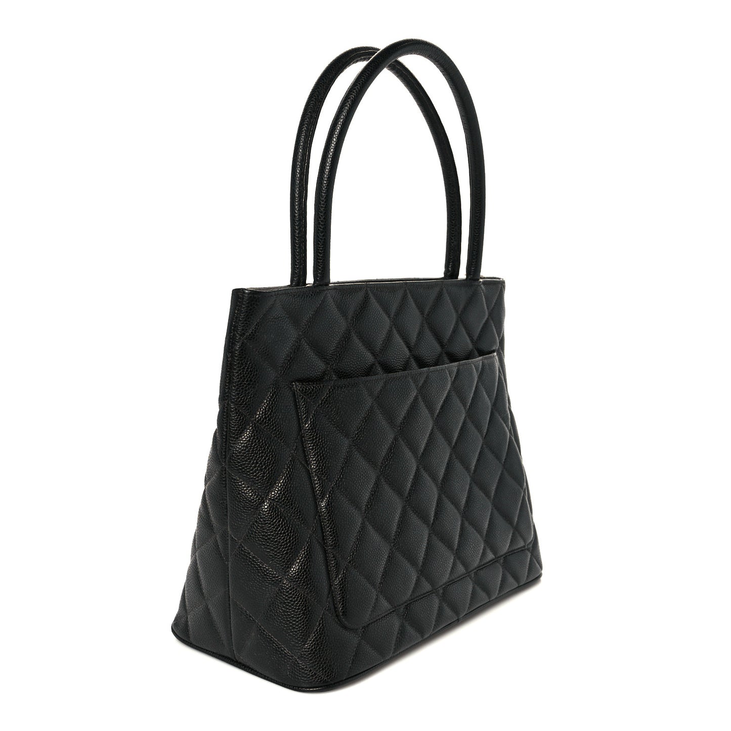 Caviar Quilted Medallion Tote Black
