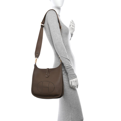 Hermes Taurillon Clemence Evelyne III PM Etoupe 2 of 11