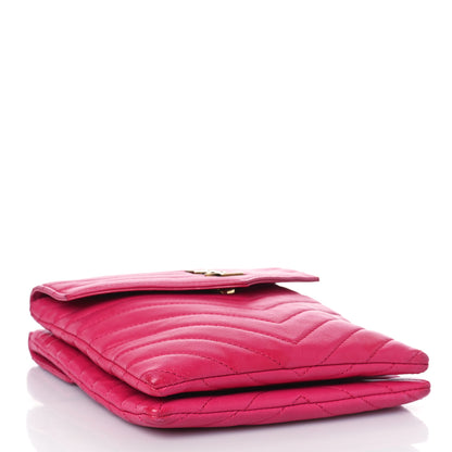 Saint Laurent Lambskin Quilted Double Flap Bag Pink 4 of 10