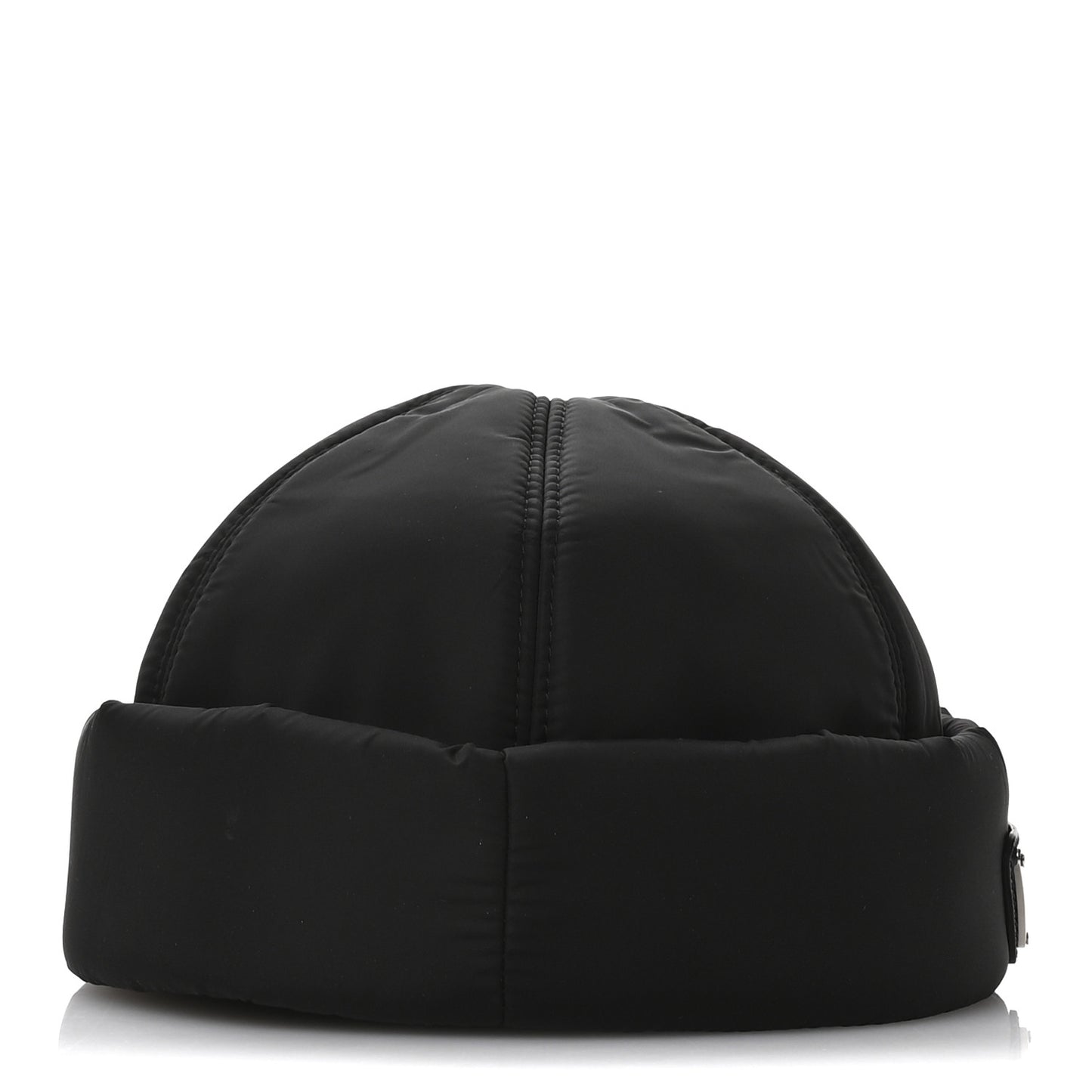 Re-Nylon Padded Metal Triangle Logo Mens Beanie M Black