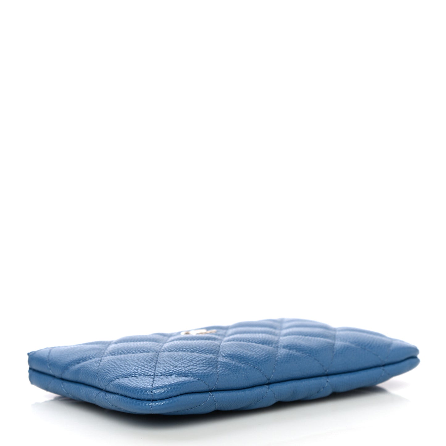 Caviar Quilted Small Cosmetic Case Blue