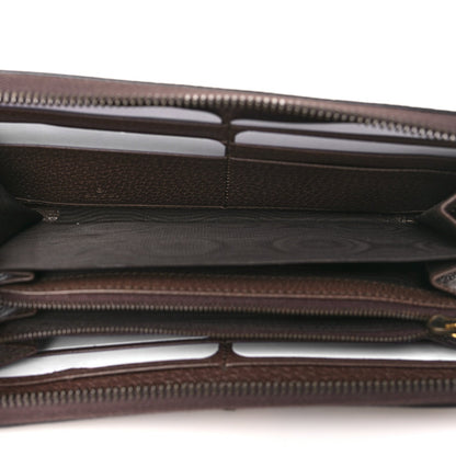 Gucci Monogram Jumbo GG Textured Dollar Calfskin Diana Zip Around Continental Wallet Camel Ebony New Acero 5 of 7