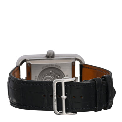 Hermes Stainless Steel Alligator 36mm Cape Cod GMT Automatic Watch Noir 3 of 5