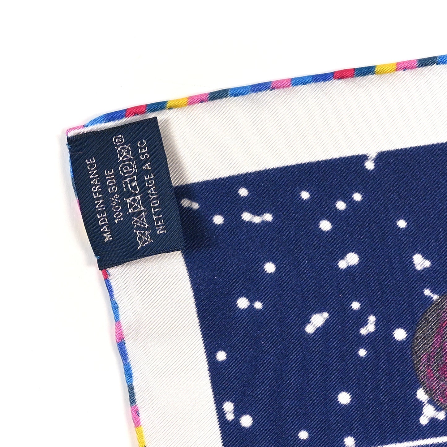 Silk Space Derby Scarf 90 Marine Rose Vif Multicolor