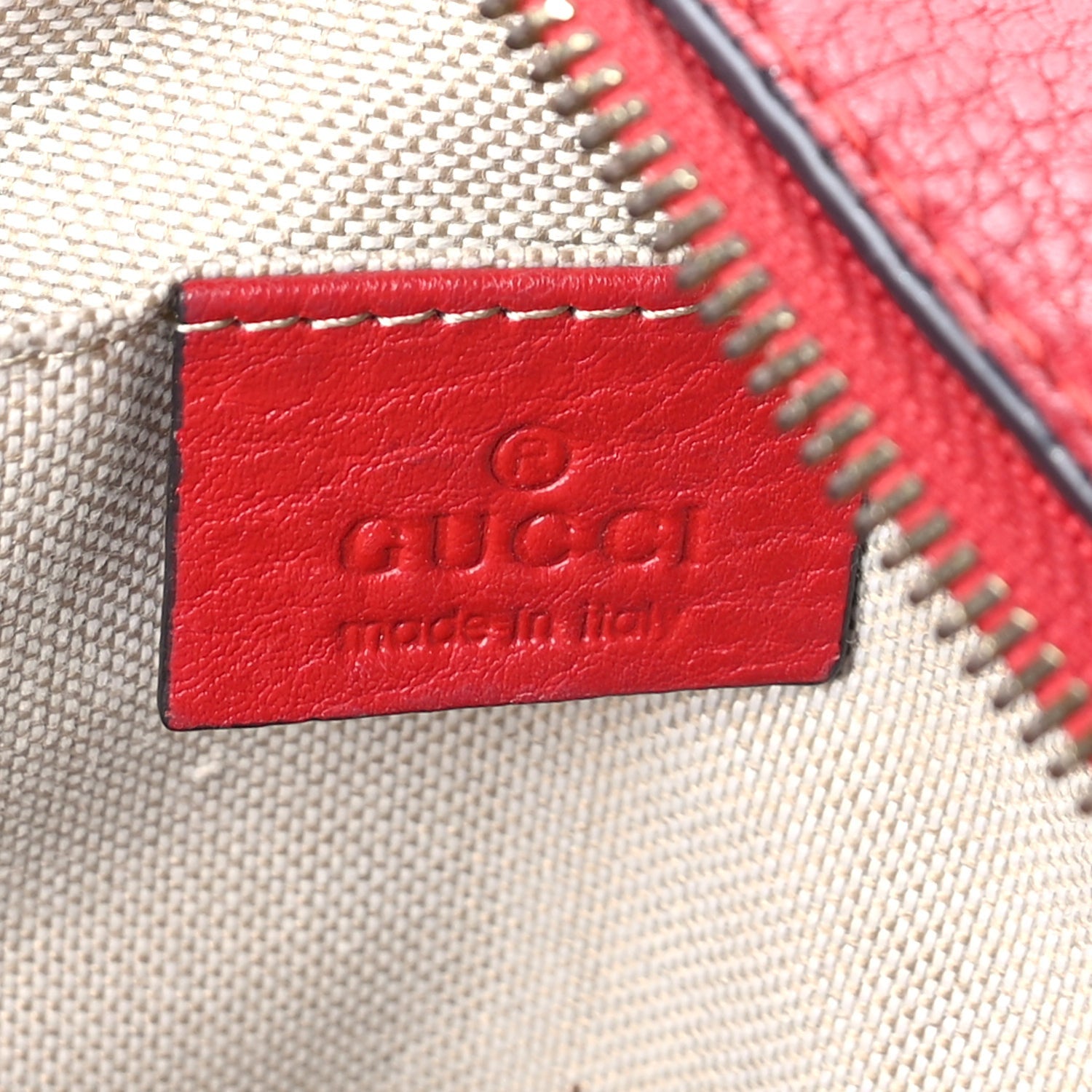Gucci Pebbled Calfskin Small Soho Disco Bag Vibrant Red 5 of 7