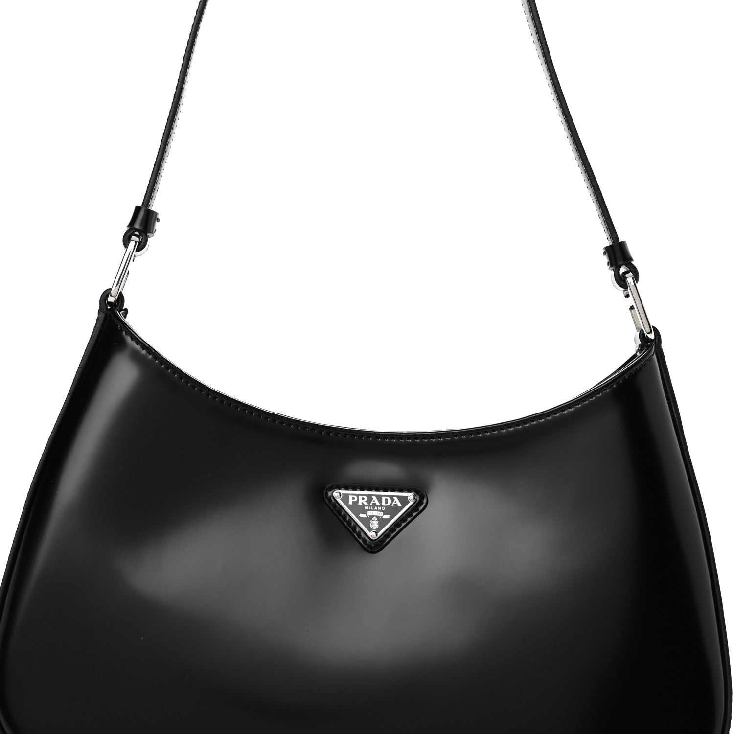 Prada Spazzolato Cleo Shoulder Bag Black 7 of 9