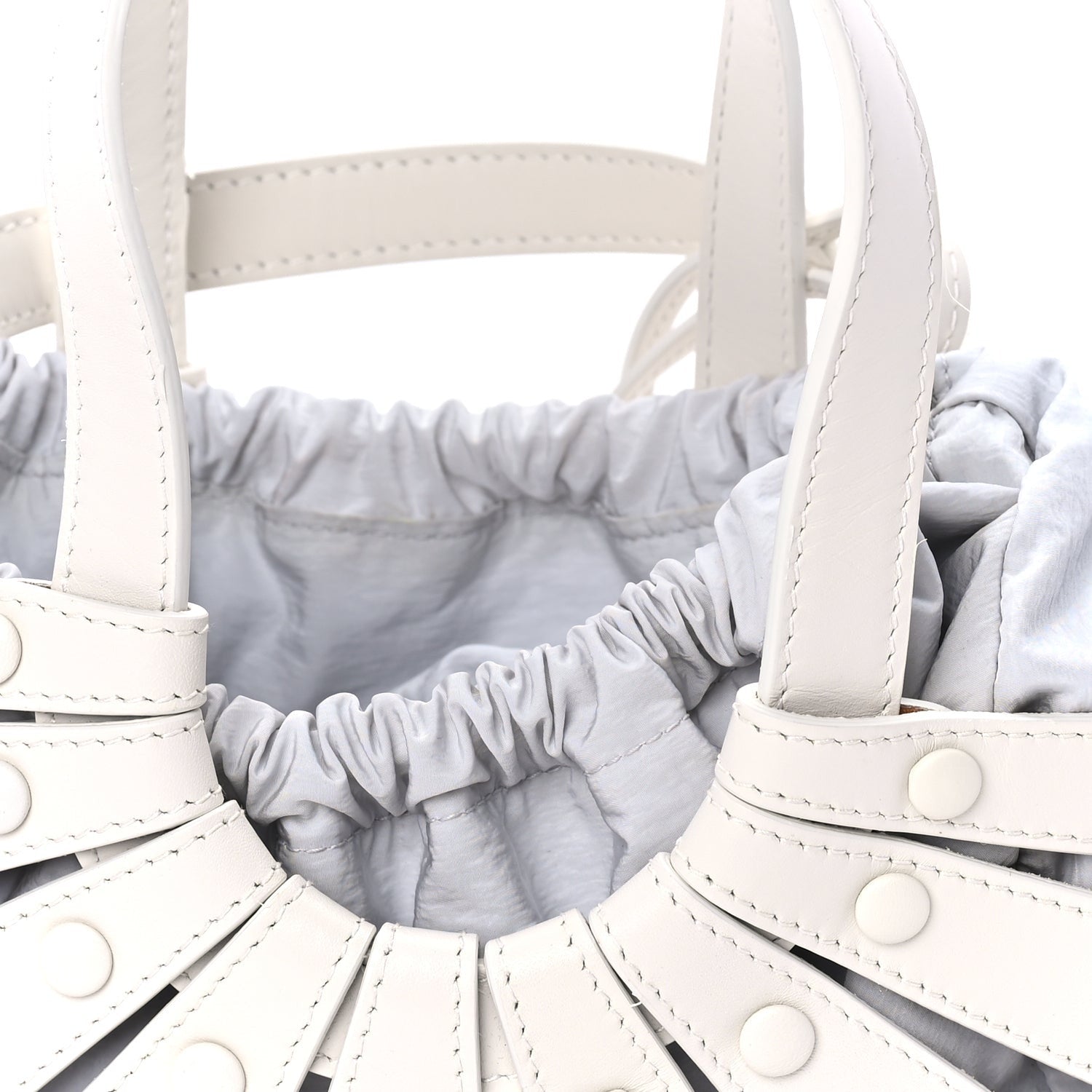 Bottega Veneta French Calfskin Small Shell White Frost 6 of 7