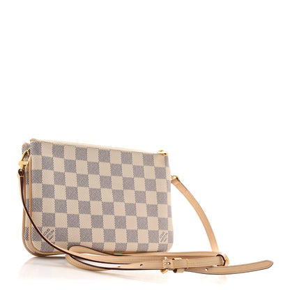 Louis Vuitton Damier Azur Double Zip Pochette 3 of 12
