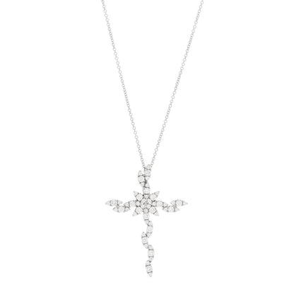 Pasquale Bruni 18K White Gold Diamond Ghirlanda Classics Cross Necklace 1 of 4
