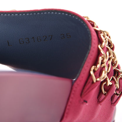 Chanel Satin Chain Flat Sandals 35 Dark Fuchsia 8 of 8