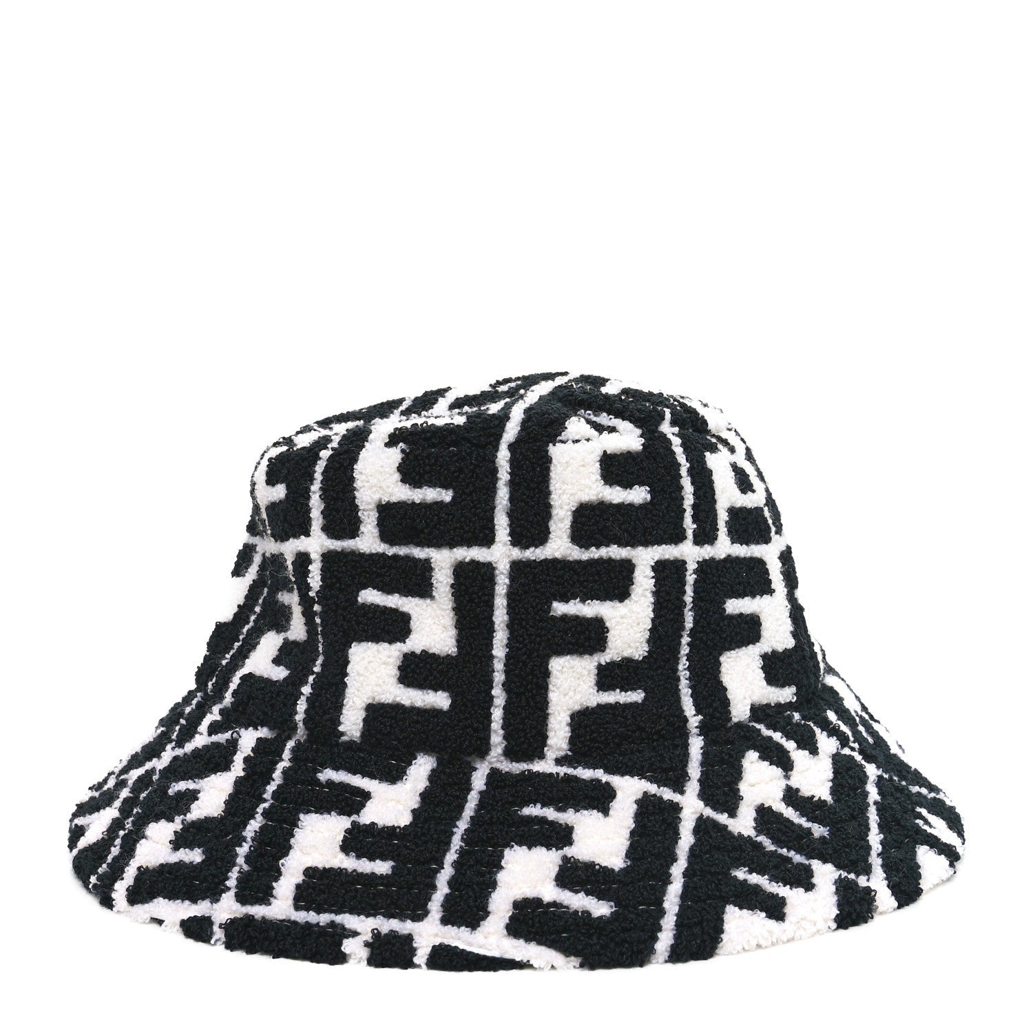 Fendi Terrycloth FF Bucket Hat S White Black 6 of 7