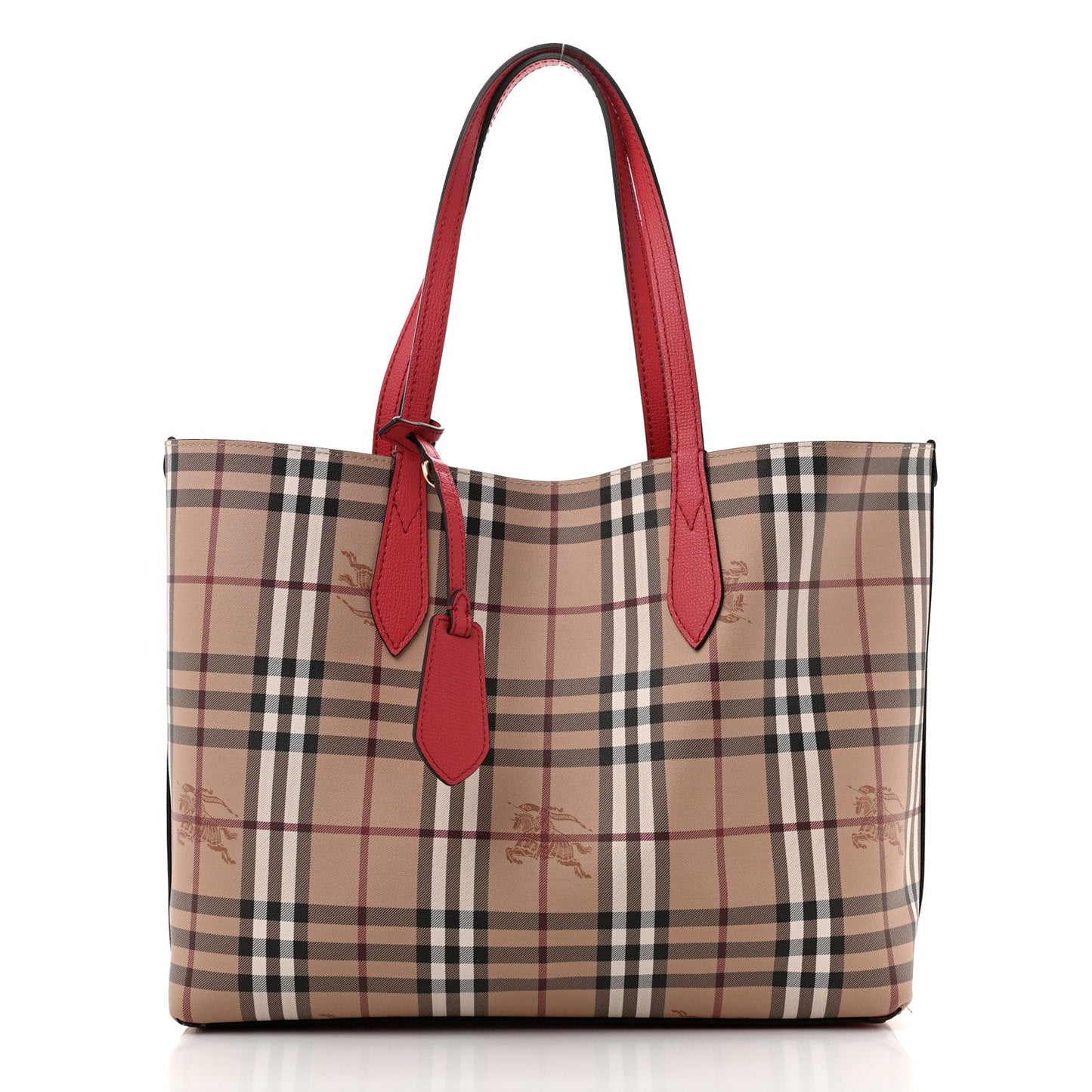 Haymarket Check Medium Reversible Tote Poppy Red