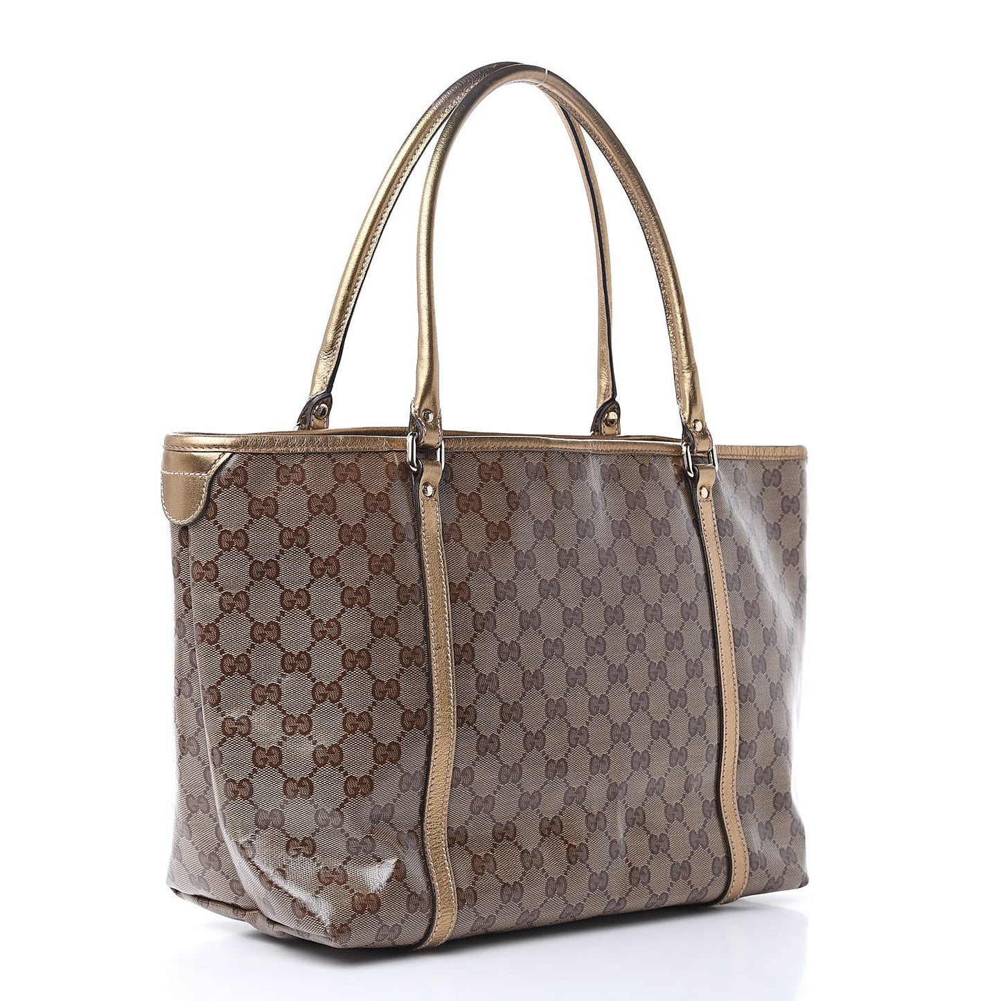 Crystal Monogram Medium Joy Tote Gold