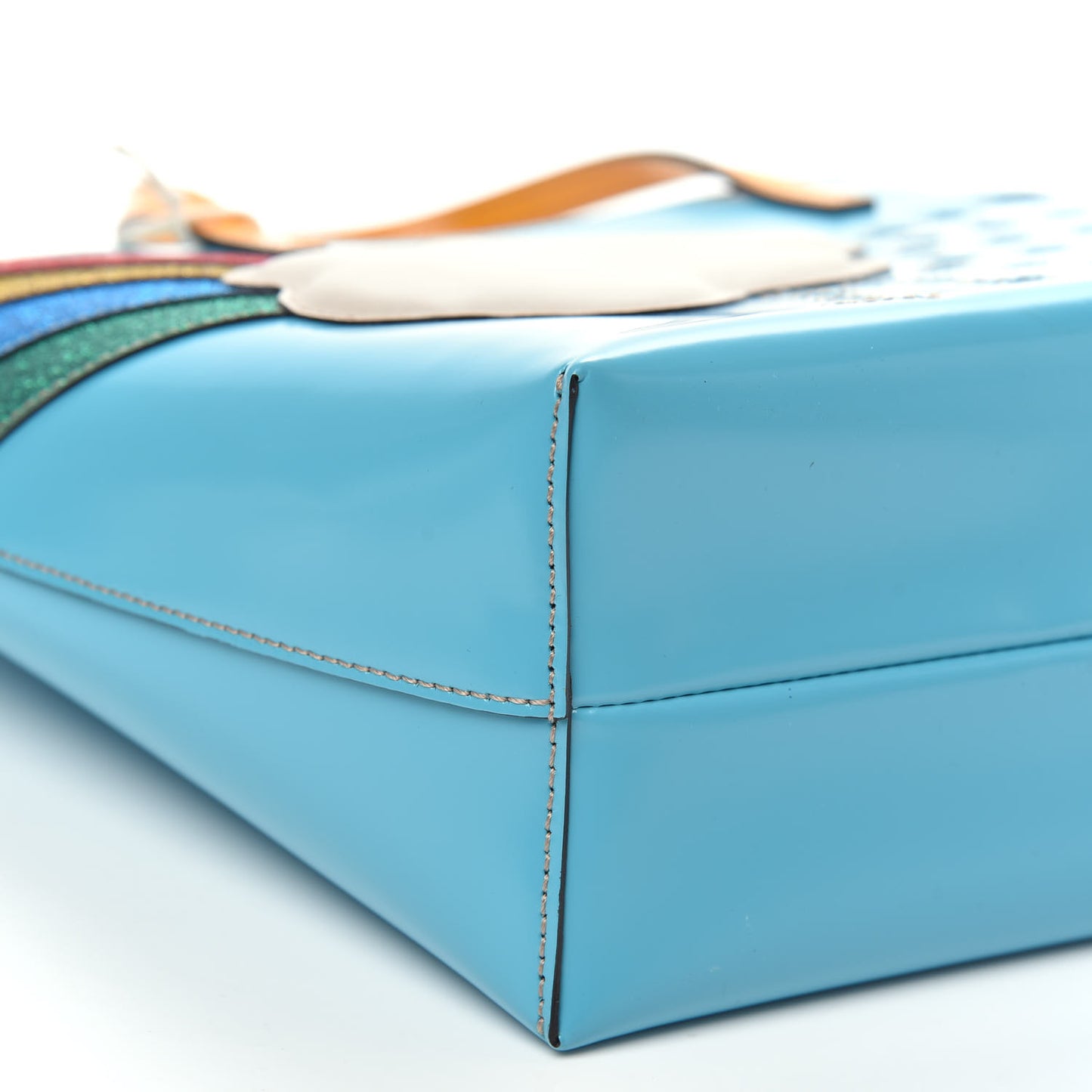 Calfskin Childrens Rainbow Tote Blue