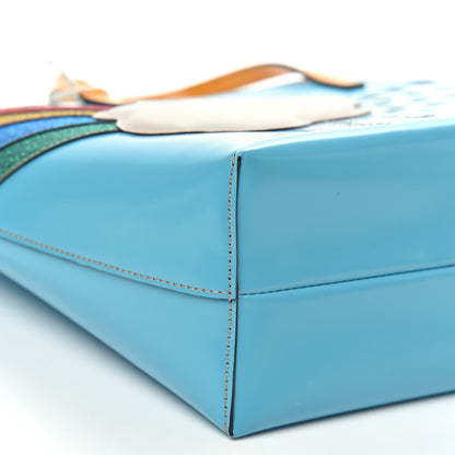 Gucci Calfskin Childrens Rainbow Tote Blue 8 of 10