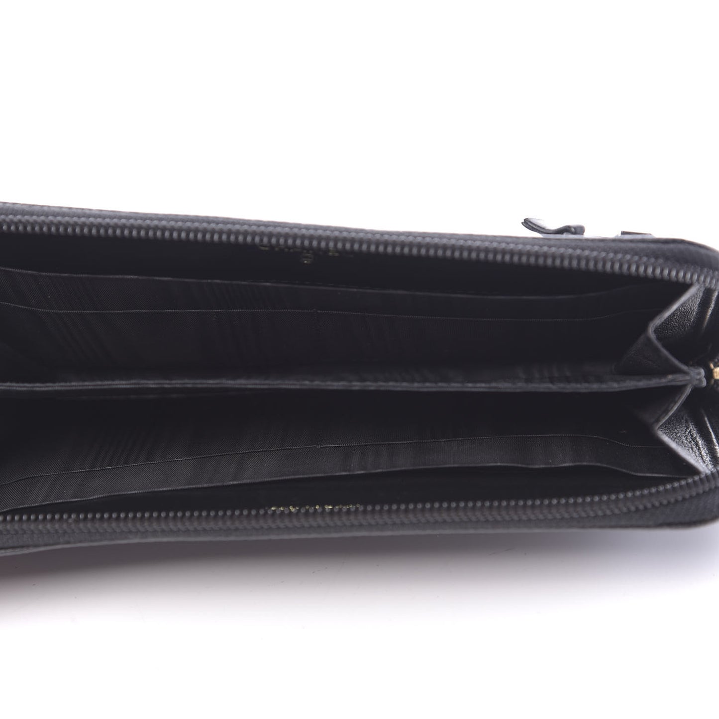 Caviar Timeless CC Large Gusset Zip Around Wallet Black