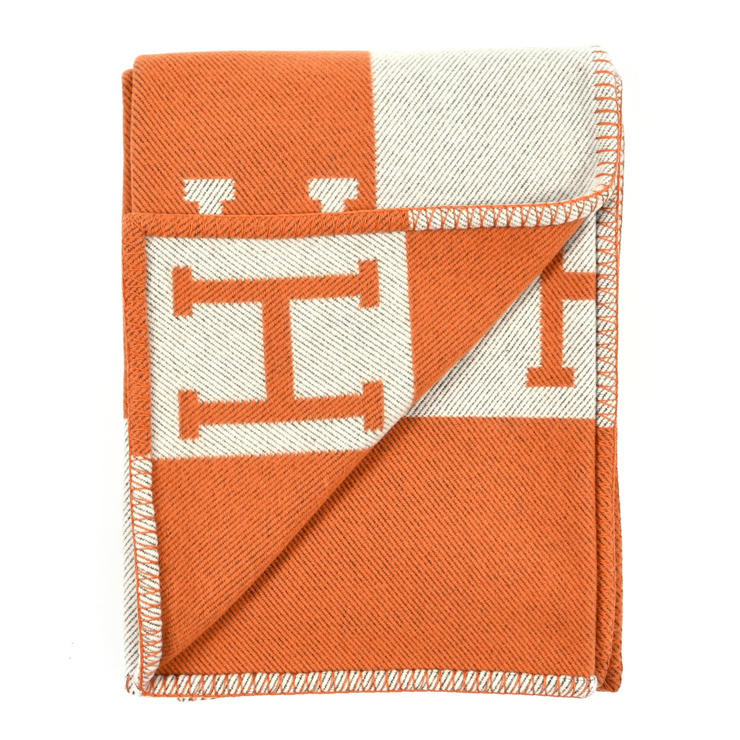 Wool Cashmere Signature Classic Avalon Blanket Ecru Potiron