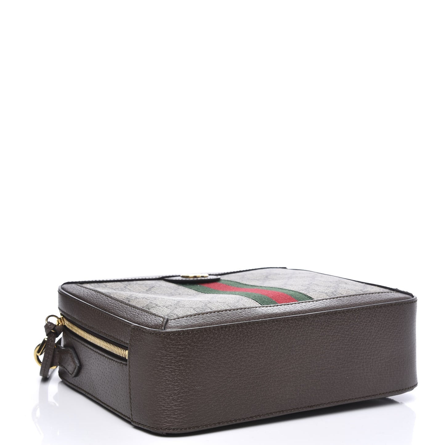 GG Supreme Monogram Web Small Ophidia Top Handle Shoulder Bag Brown