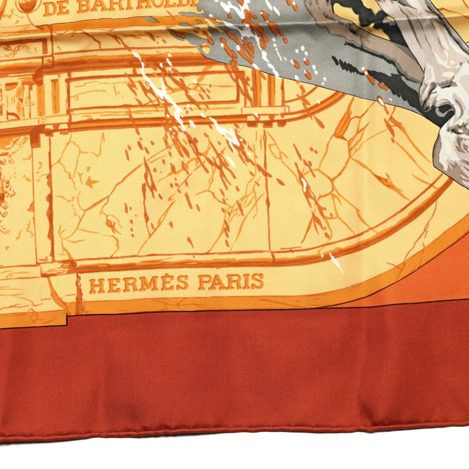 Hermes Silk La Fontaine De Bartholdi Scarf 90 2 of 5