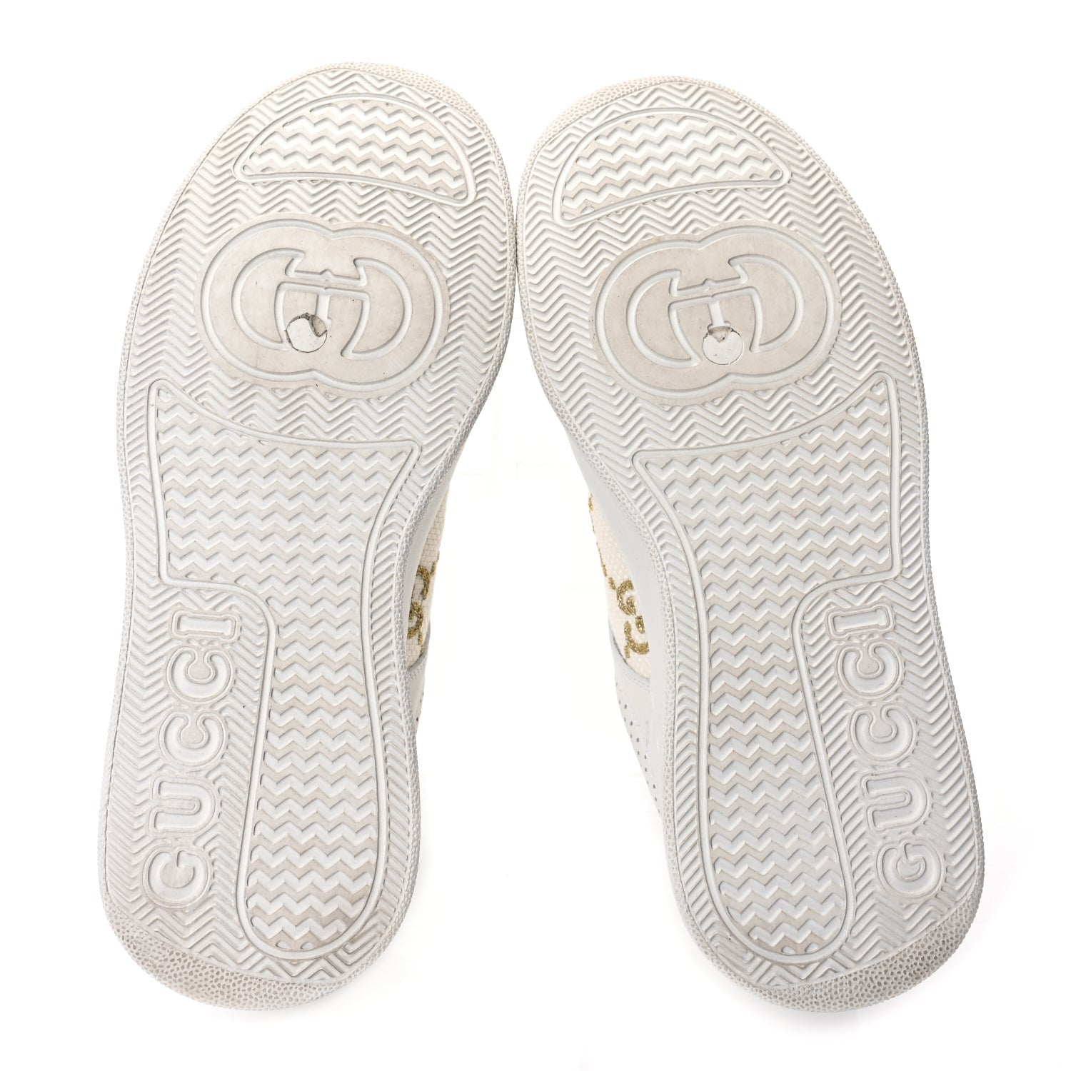 Gucci Dali Soft Calfskin GG Tennis Embossed Perforated Womens Platform 55mm Sneakers White Gold 7 of 10
