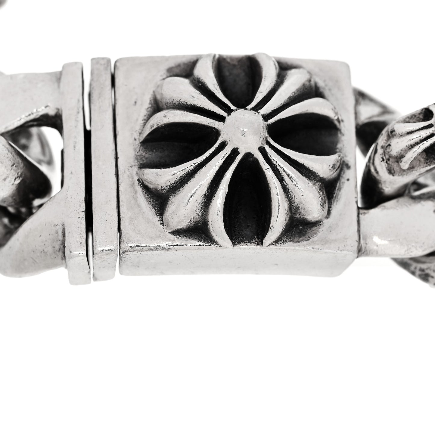 Sterling Silver Maltese Cross Link Bracelet