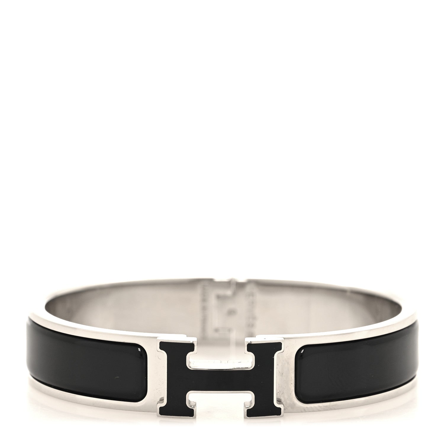 Hermes Enamel Narrow Clic Clac H Bracelet PM Black 1 of 4
