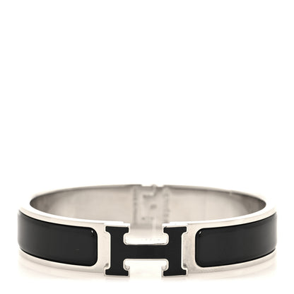 Hermes Enamel Narrow Clic Clac H Bracelet PM Black 1 of 4