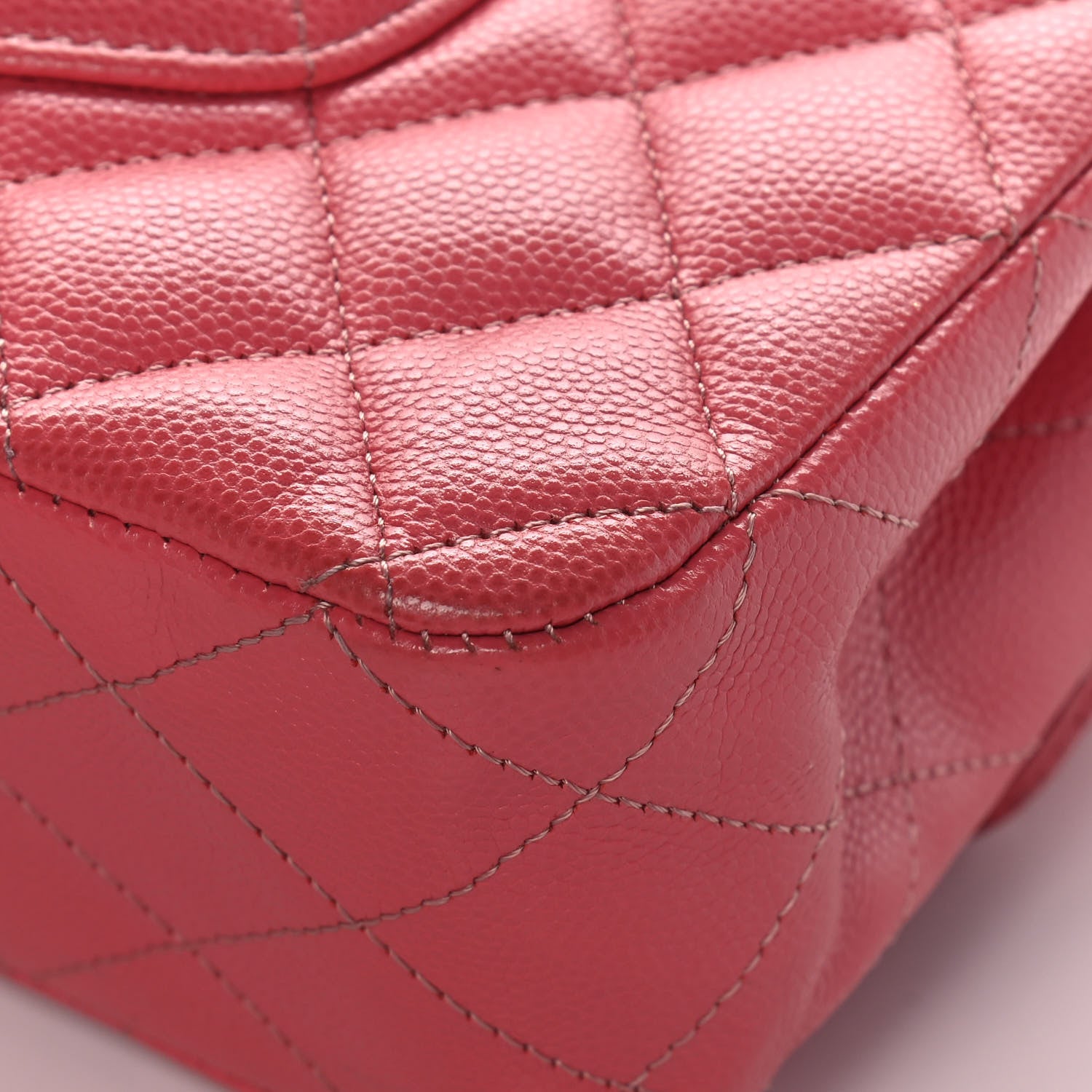 Chanel Caviar Quilted Medium Double Flap Pink 12 of 14