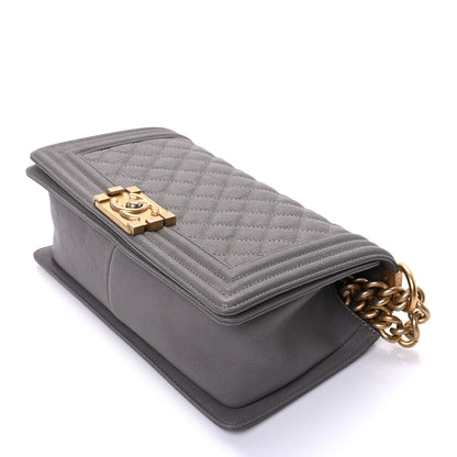 Chanel Calfskin Quilted Medium Boy Flap Grey 8 of 8
